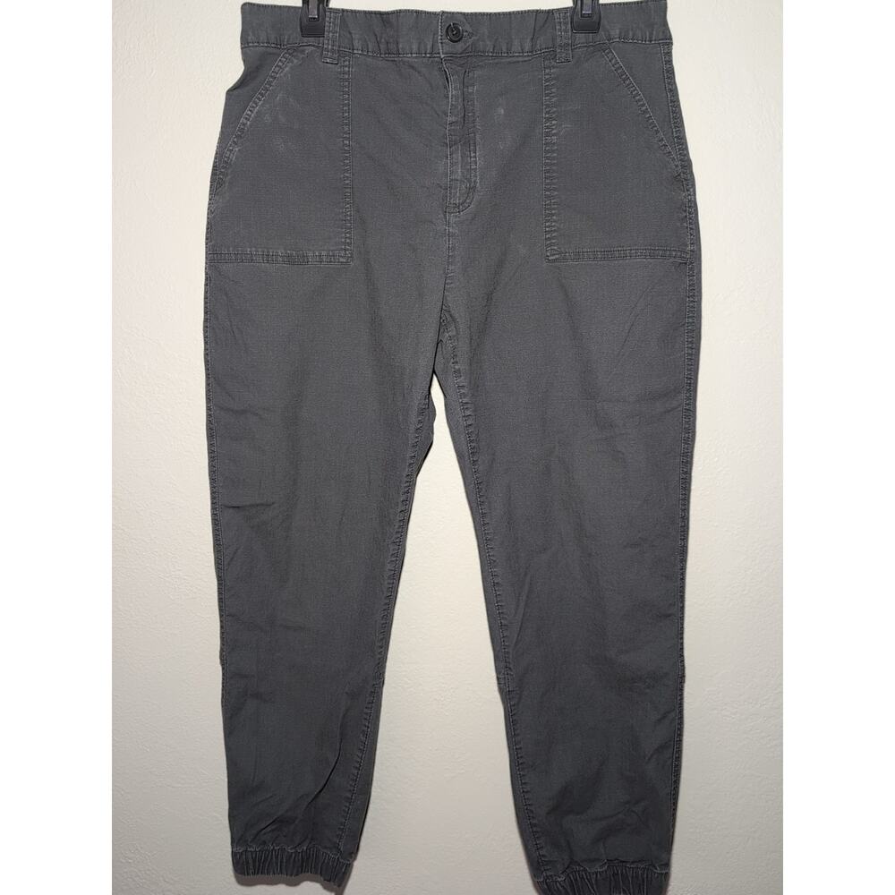 Eddie Bauer Women's Ripstop Jogger Pockets Outdoors Ankle Pants Trousers 14 Grey
